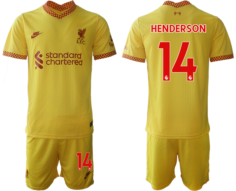 Men 2021-2022 Club Liverpool Second away yellow #14 Soccer Jersey
